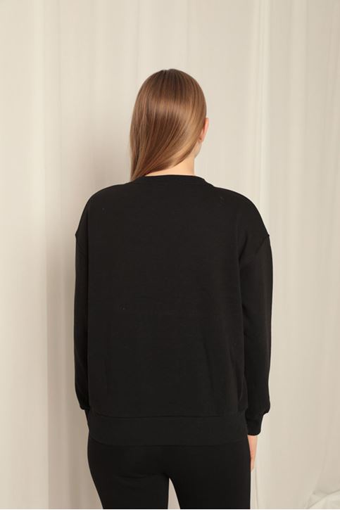 Женский черный свитшот Three Yarn Fabric Basics 