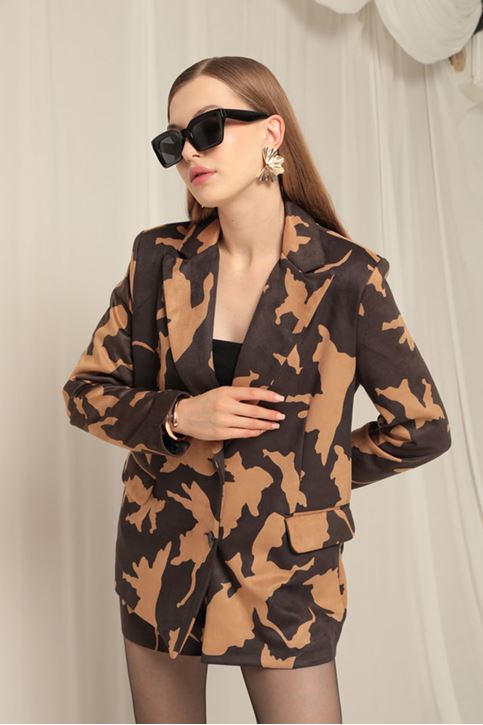 مجموعة القهوة النسائية منقوشة من جلد الغزال