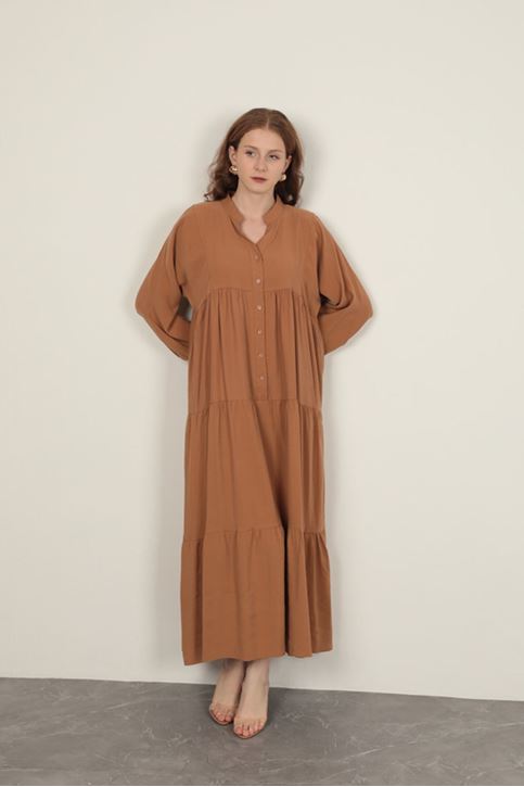 Платье-шинель из модальной ткани с эластичными рукавами 