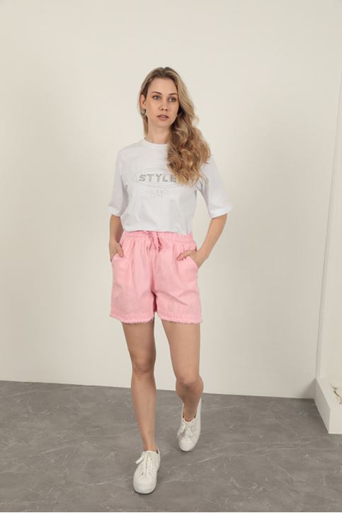 Tassel Women's Shorts-Pink