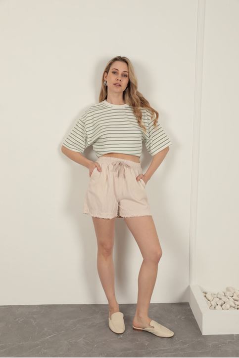 Tassel Women's Shorts-Stone