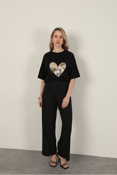 Atlas Fabric Women's Pleated Black Trousers