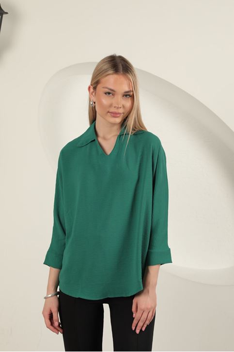 V-Neck Women's Shirt-Green