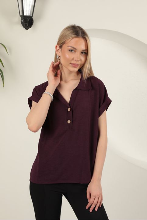 قميص نسائي من قماش Aerobin - لون أرجواني