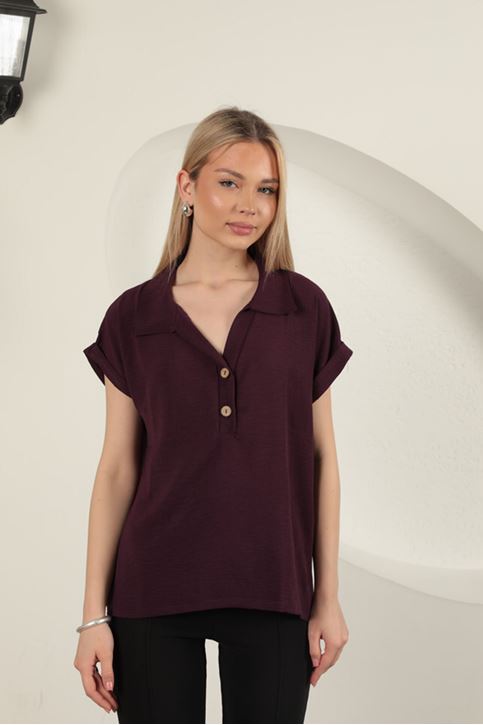 قميص نسائي من قماش Aerobin - لون أرجواني