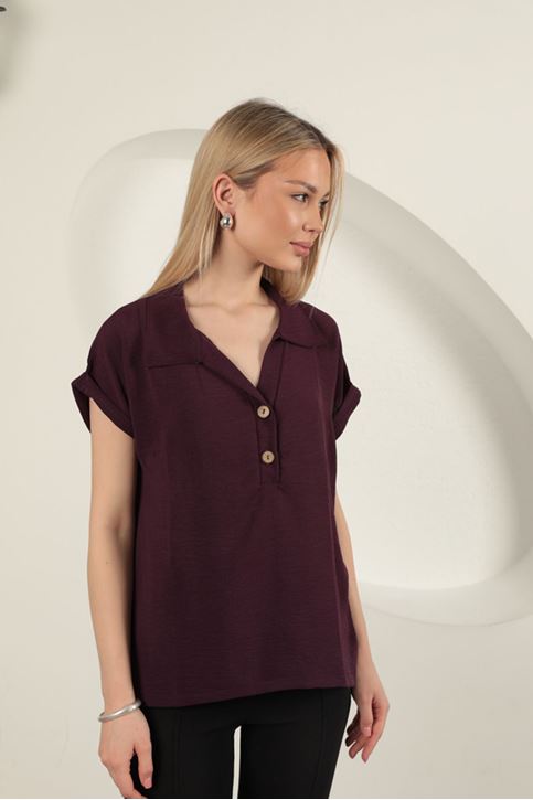 قميص نسائي من قماش Aerobin - لون أرجواني