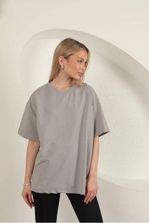  Oversised Two-Thread T-Shirt-Grey