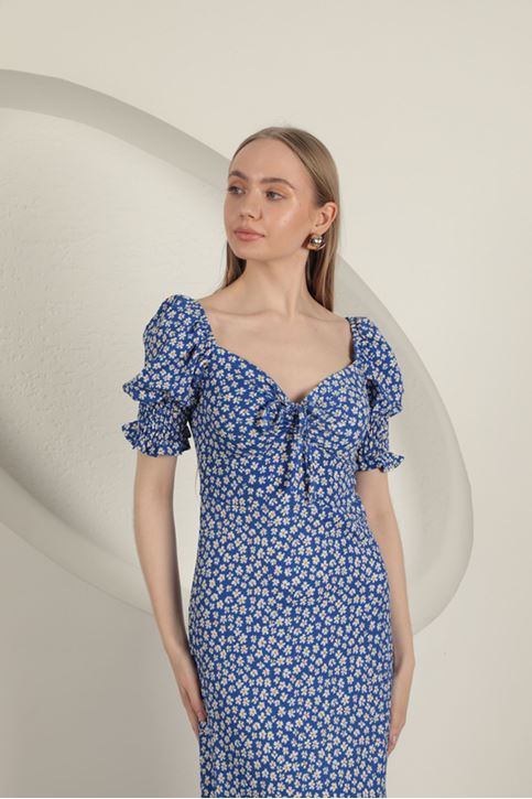 Bürümcük Kolu Gipeli Elbise-Saks