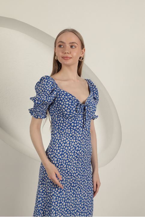 Bürümcük Kolu Gipeli Elbise-Saks