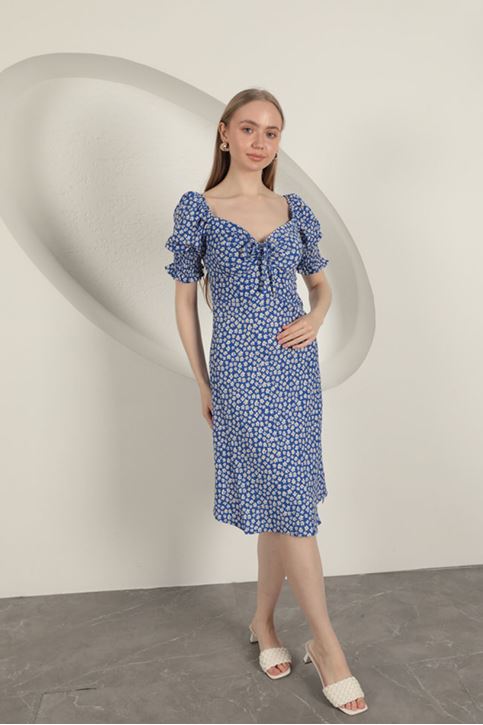 Bürümcük Kolu Gipeli Elbise-Saks