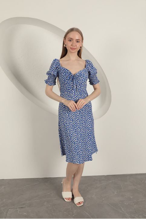 Bürümcük Kolu Gipeli Elbise-Saks