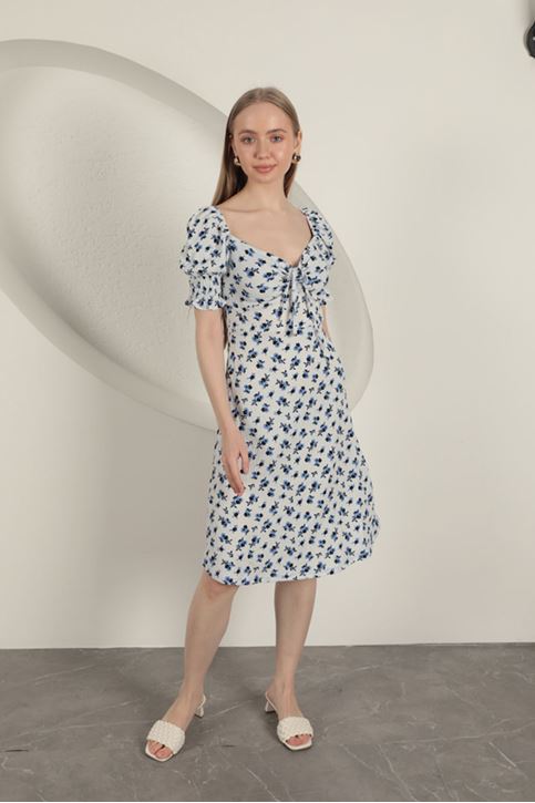 Bürümcük Платье-саксы с хрустящим цветочным узором