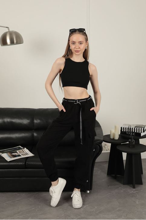  Женские брюки-карго - черный