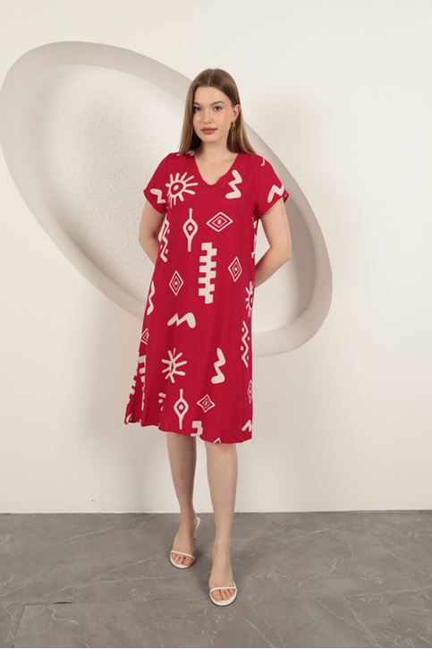 Viscose Fabric Ethnic Dress-Fuchsia