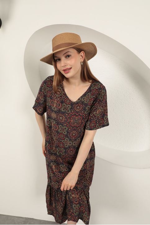 Viscose Fabric Ethnic Dress-Purple