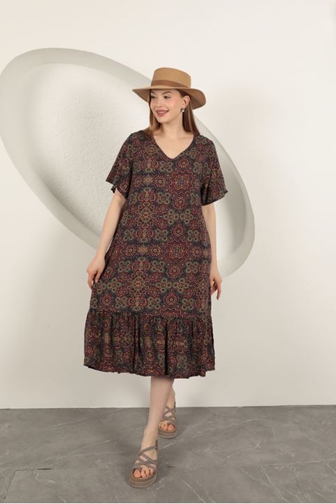 Viscose Fabric Ethnic Dress-Purple