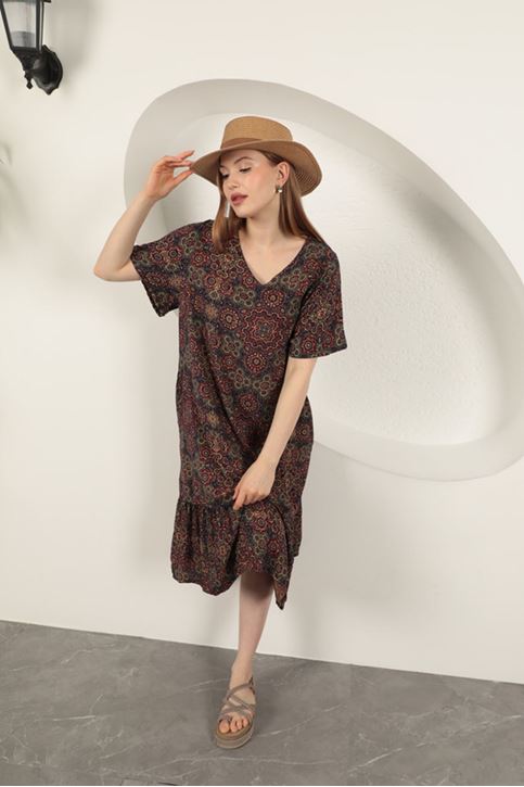 Viscose Fabric Ethnic Dress-Purple