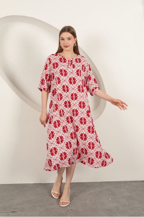 Узорчатое платье из вискозной ткани - Мелкий