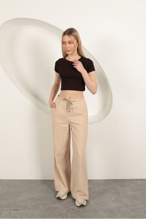 قماش فيسكوز فراولة - بني أساسي