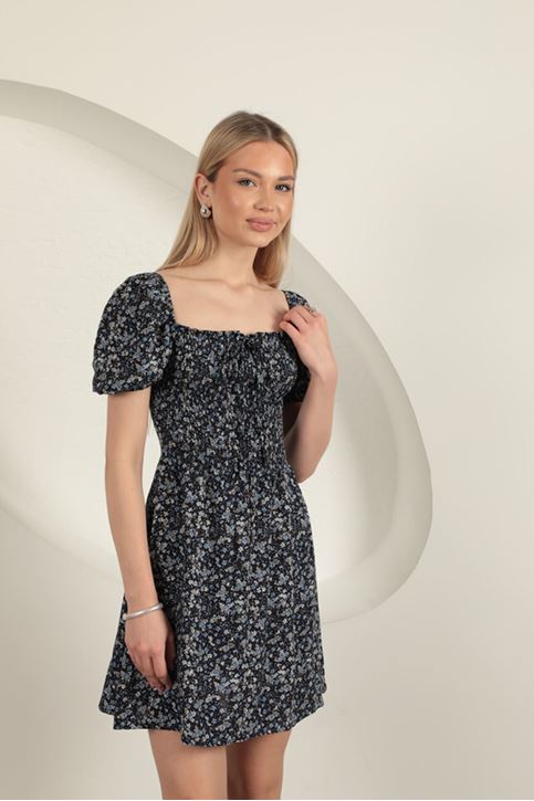 Viscose Dress-Navy Blue
