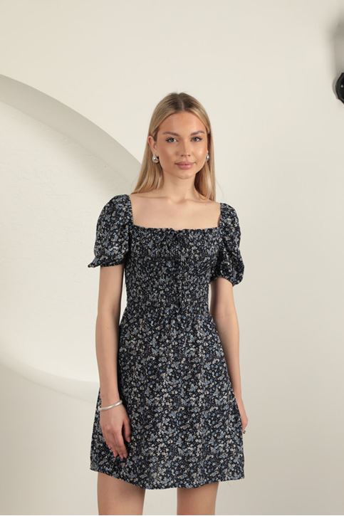 Viscose Dress-Navy Blue
