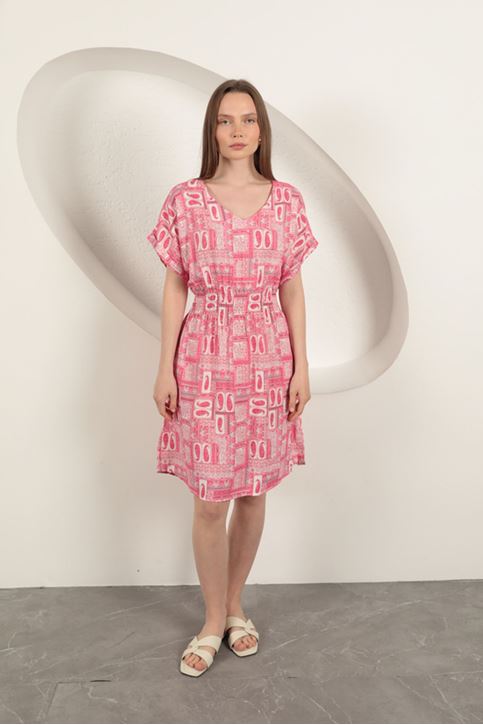 فستان جيبيل من قماش الفيسكوز - وردي