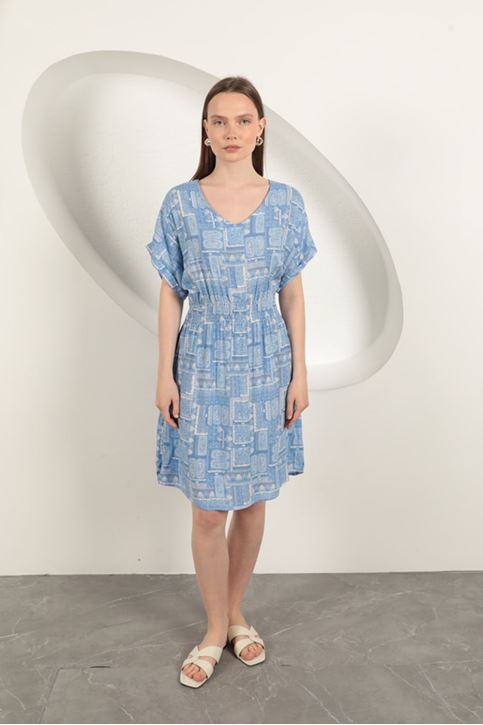 فستان جيبيل من قماش الفيسكوز - أزرق