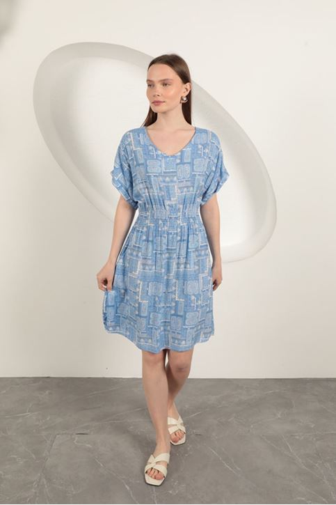 Viscose Fabric Gipel Dress-Blue