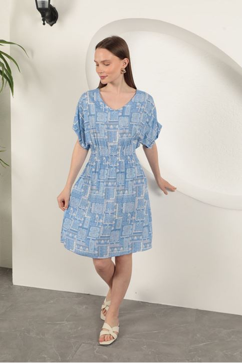 فستان جيبيل من قماش الفيسكوز - أزرق