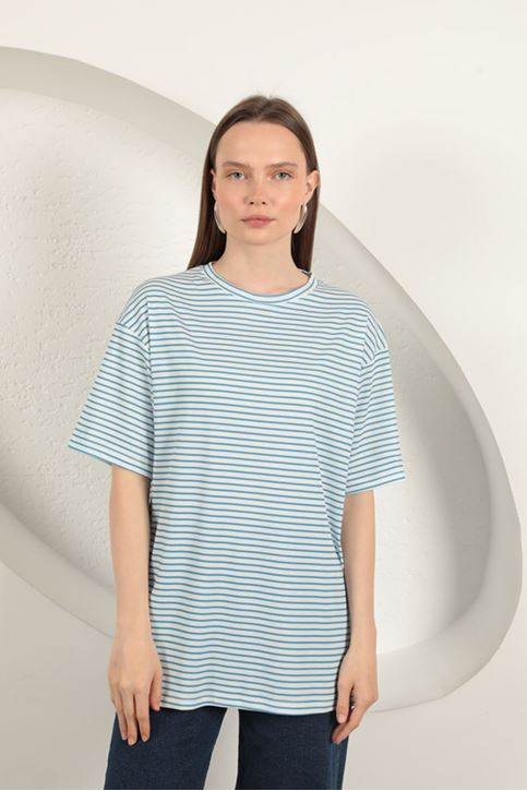 Striped T-Shirt-Blue