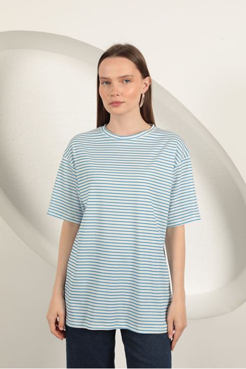 Striped T-Shirt-Blue