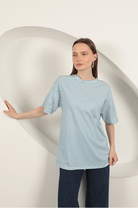Striped T-Shirt-Blue