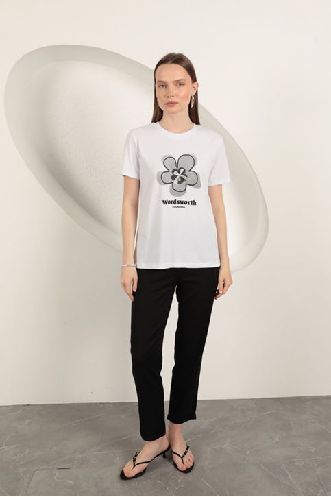  Футболка с принтом банта - белый