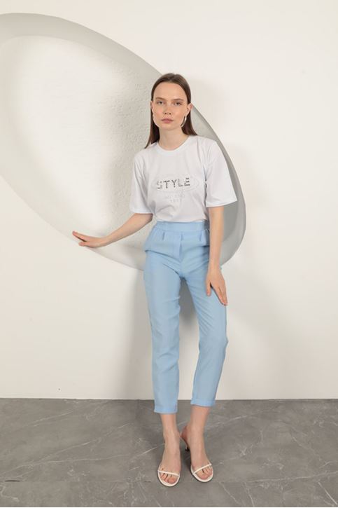 Modal Kumaş Duble Paça Kadın Pantolon-Bebemavi