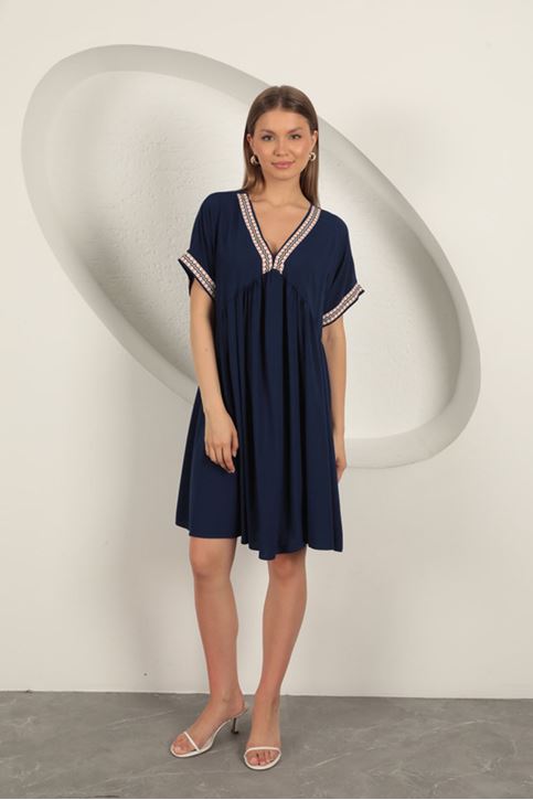 فستان من قماش الفيسكوز - أزرق داكن