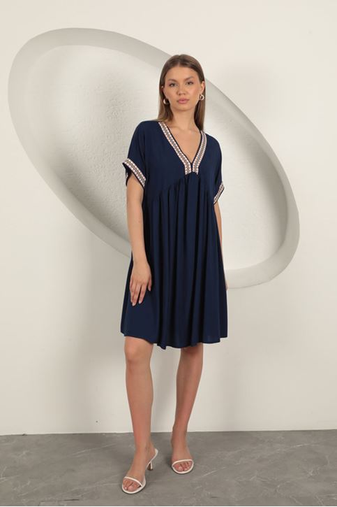 فستان من قماش الفيسكوز - أزرق داكن