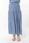 Viscose Fabric Long Comfy Fit Floral Print Women'S Skirt - Blue