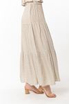Viscose Fabric Long Comfy Fit Floral Print Women'S Skirt - Beige 