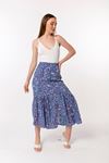 вискоза ткань французской длины принтлепестка юбка - Синий