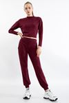 21K042-001-06 Kırçıllı Pantolon-Bordo