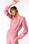 Aerobin Fabric Long Sleeve Bicycle Collar Women'S Set 2 Pieces - Light Pink