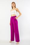 атласный ткань палаццо женские брюки - Фиолетовый