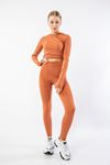 Акваланг ткань обтягивающие женские леггинсы - Оранжевый