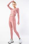 Scuba Fabric Long Shirred Women Tights Collection - Rose 