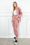 Quilted Fabric Ankle Length Comfy Fit Cargo Pocket Women'S Sweatpant - Rose 