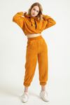 Velsoft Fabric Ankle Length Full Fit Plush Women'S Sweatpant - Mustard