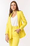 атласный ткань шалевый воротник джоггеры женский пиджак - Желтый