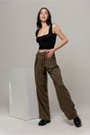 Atlas Fabric Wide Fit Wide Leg Women'S Trouser - Khaki 