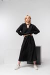 Aerobin Fabric Wide Fit Midi Skirt - Black