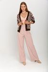 атласный ткань длинный широкий Palazzoженские брюки - Светло розовый